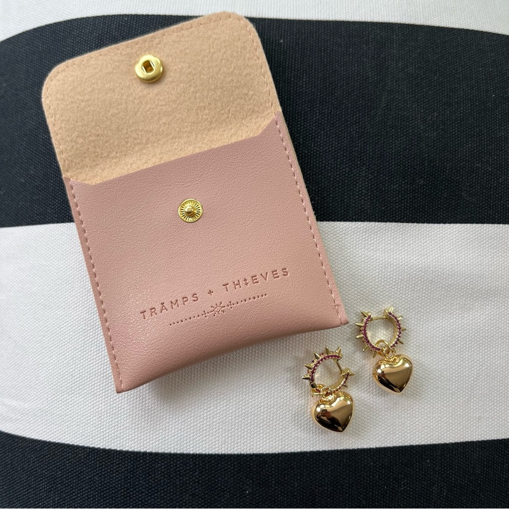 Tramps & Thieves gold hearts earrings